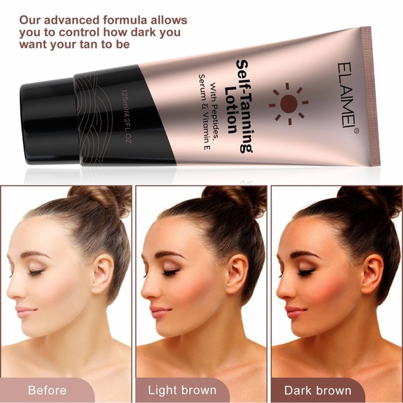 SET OF TWO Moisturizing Body Bronzer Sunless Lotion Elaimei Self-Tanning Lotion - Picture 6 of 13